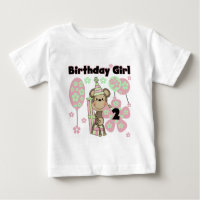 Fille Singe Avec Cadeaux 2e T-shirts d'anniversair