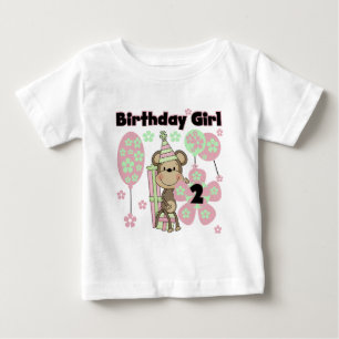 Fille Singe Avec Cadeaux 2e T-shirts d'anniversair