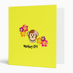 Fille singe classeur jaune