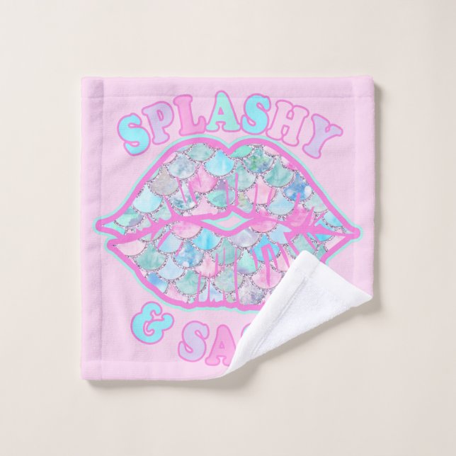 Fille Splashy & Sassy Rose Turquoise Mermaid Kiss (Gant de toilette)