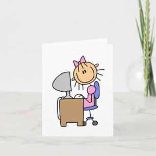 Fille sur la carte d'ordinateur