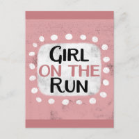 Fille Sur La Carte Postale Run