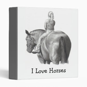 FILLE SUR LE CHEVAL : CLASSEUR D'ART DE CRAYON