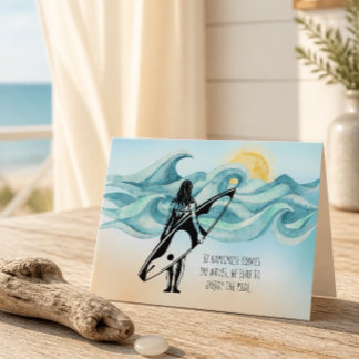 Fille surfeuse | Le bonheur vient en vagues Carte