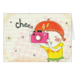 Fille tenant l'appareil-photo, cliquant sur