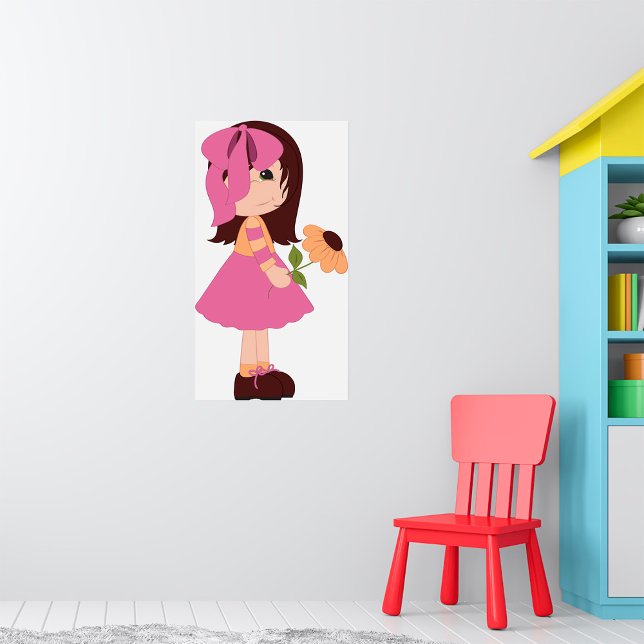 Fille Tenant Une Affiche Fleur (Créateur téléchargé)