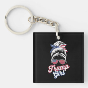 Fille Trump Chignon Décoiffé Vintage Drapeau Améri