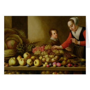 Fille vendant des raisins