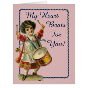 Fille vintage de batteur de Valentine