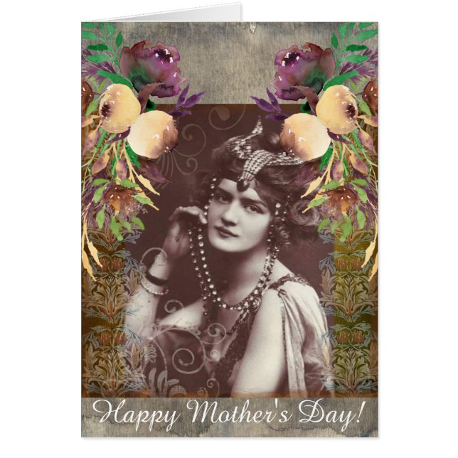 Fille vintage sur Tapisserie victorienne (Devant)