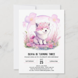 Fille Wolf Aventure Invitation d'anniversaire