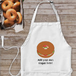 Filled Bagel - add funny slogan, name or business Standard Apron<br><div class="desc">Add a slogan or name to create a personalized gift with a bagel theme. Image shows a bread ring filled with lettuce,  meat and tomato.</div>