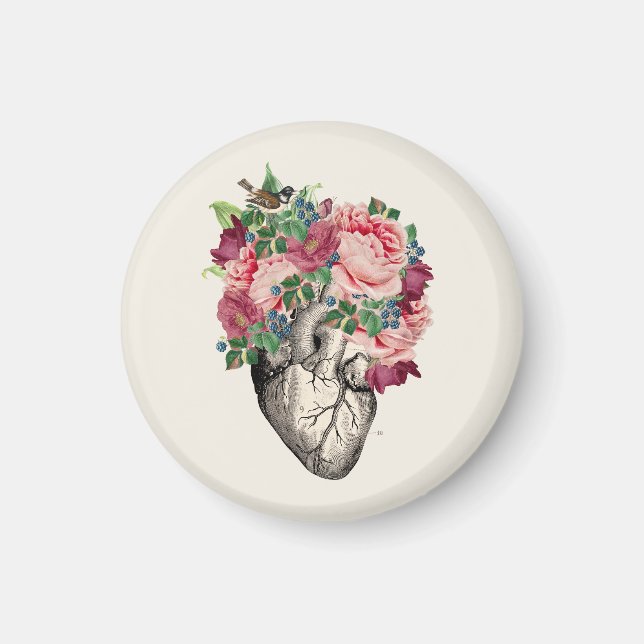 Filled to Overflowing Anatomical Heart Magnet (Front)