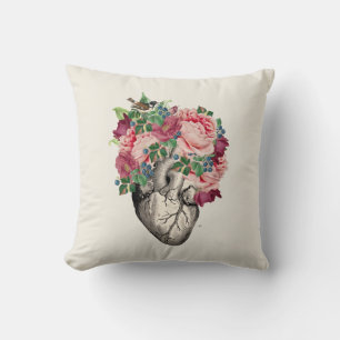 Filled to Overflowing Anatomical Heart Throw Pillow