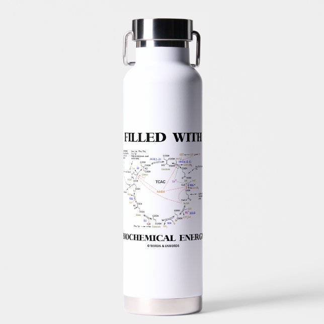 Filled With Biochemical Energy Krebs Cycle Humour Water Bottle (Front)