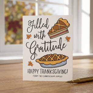 Filled with Gratitude Happy Thanksgiving Holiday Postcard