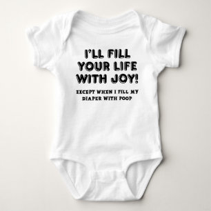 Filled With Joy And Poop Funny Romper
