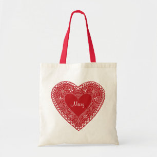 Filled with Lace Hearts Tote Bag