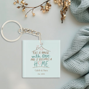 Filled with Love Customizable Housewarming Keychain