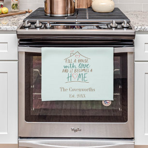 Filled with Love Customizable Housewarming Kitchen Towel