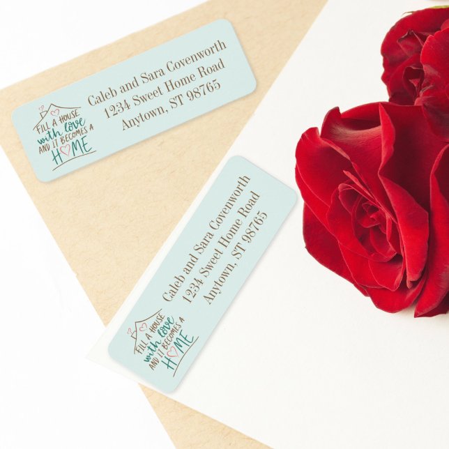 Filled with Love Customizable Housewarming Return  (Filled with Love Housewarming Return Address Label)