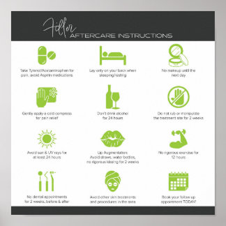 Filler Aftercare instructions Poster