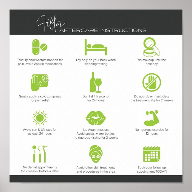 Filler Aftercare instructions Poster (Front)