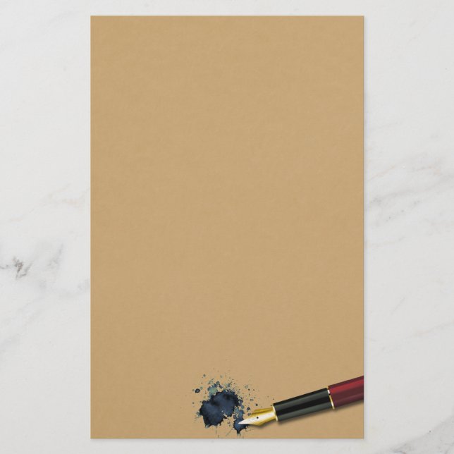 Filler Fountain Pen w/ Ink Blot - Stationery (Front)