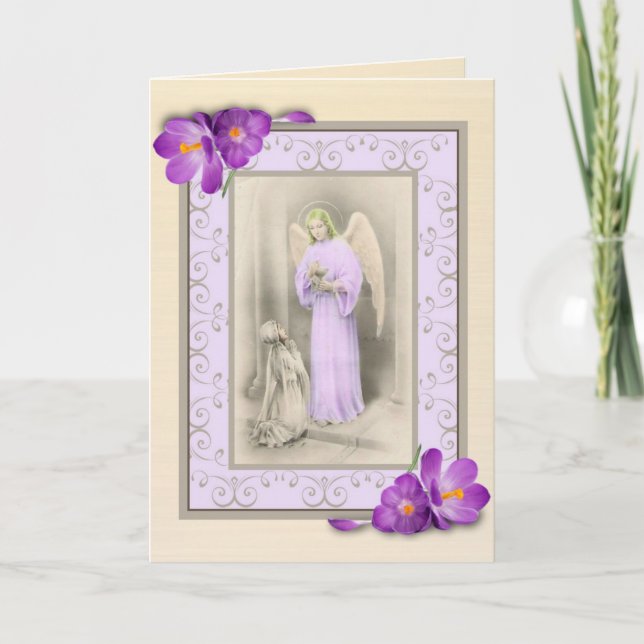 Filles 1ère communion Carte eucharistique Verse à  (Devant)