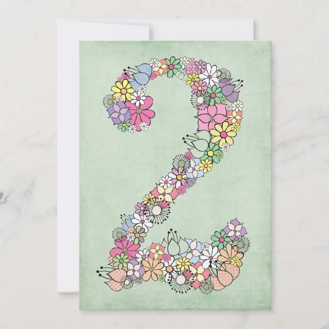 Filles 2e anniversaire fête Invitation personnalis (Devant)