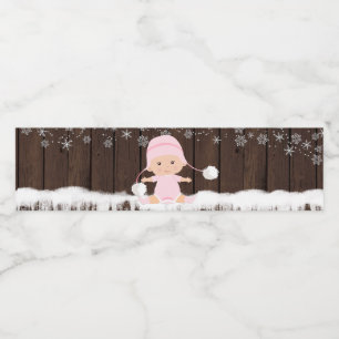 Filles Baby shower à neige Étiquettes de bouteille