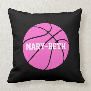 Filles Basketball Nom personnalisé Oreiller à lanc