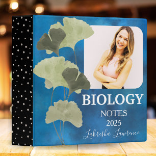Filles Biologie Classeur Nom photo Floral Navy Pea