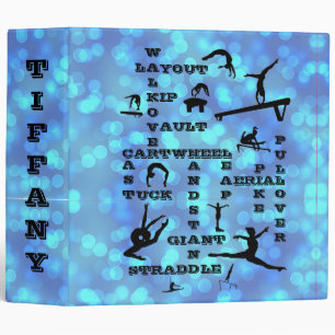 Filles Blue Gymnastique Mots-croisés Classeur