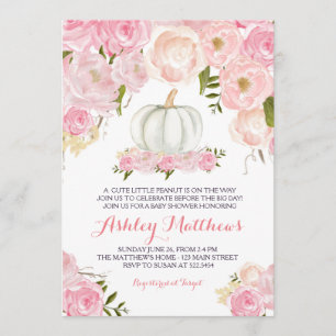 Filles citrouille bébé bébé douche Invitations