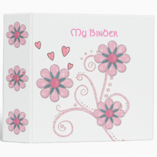 Filles classeurs Coeurs roses Fleurs