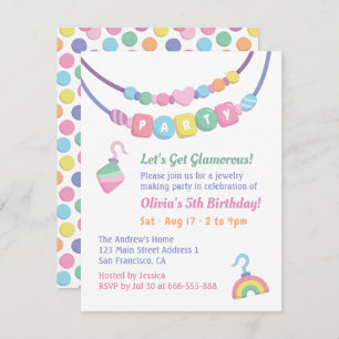 Filles colorées Bijoux Faire des invitations fêtes