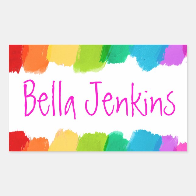 Filles couleur nom de peinture rose id autocollant (Devant)