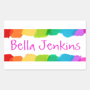 Filles couleur nom de peinture rose id autocollant