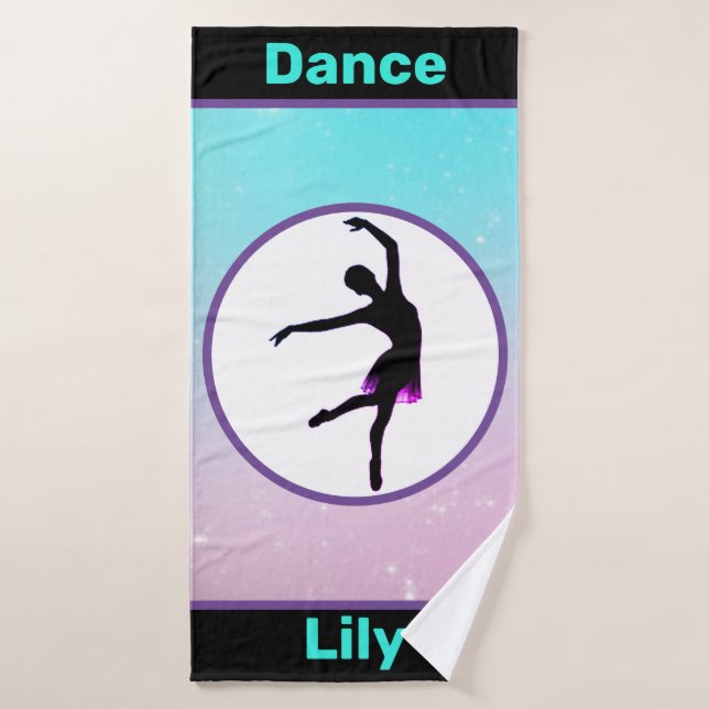 Filles Danse Pastel Serviette personnalisée (Serviette de bain)