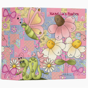 Filles de classeur Papillon Fleurs Rose Patch 2 gr