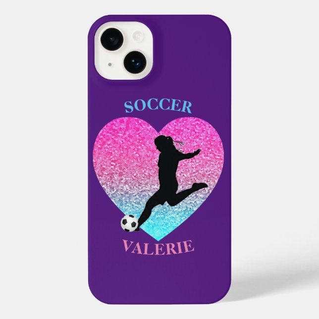 Filles de football violet OtterBox coque iphone (Verso)