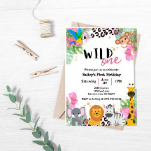 Filles de la jungle sauvage Invitation d'anniversa