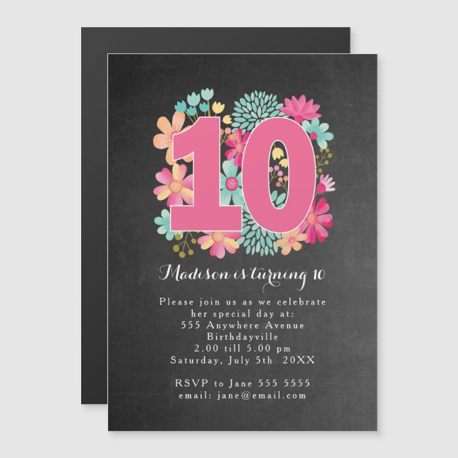 Filles de MAGNET Fleurs 10ème anniversaire (Devant / Derrière)