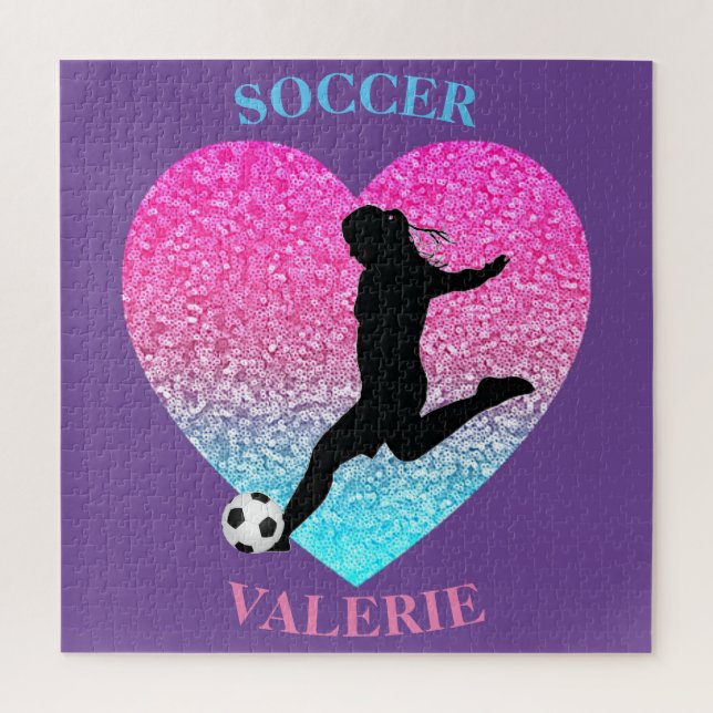 Filles de soccer Puzzle personnalisé (Vertical)