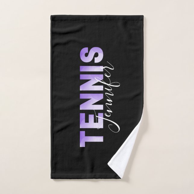 Filles de Tennis Personnalisées Nom Purple Ombre t (Serviette à main)