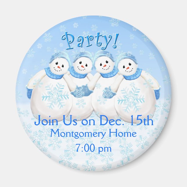 Filles des neiges Magnet d'invitation à la fête de (Devant)