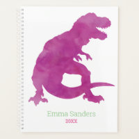 Filles Dinosaure rose violet Aquarelle T-Rex Enfan