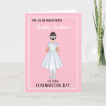 Filles Élégante Carte de confirmation Grand-fille
