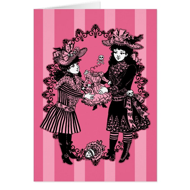 Filles et poupée décapité (Devant)